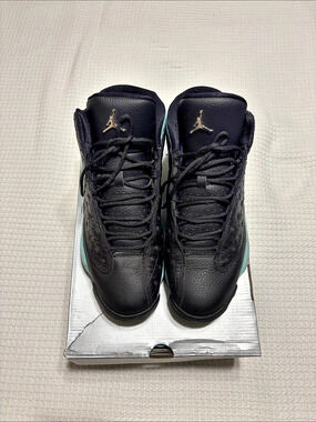 Jordan Air Jordan 13 Retro Sneakers Black & Green US 11 Like New